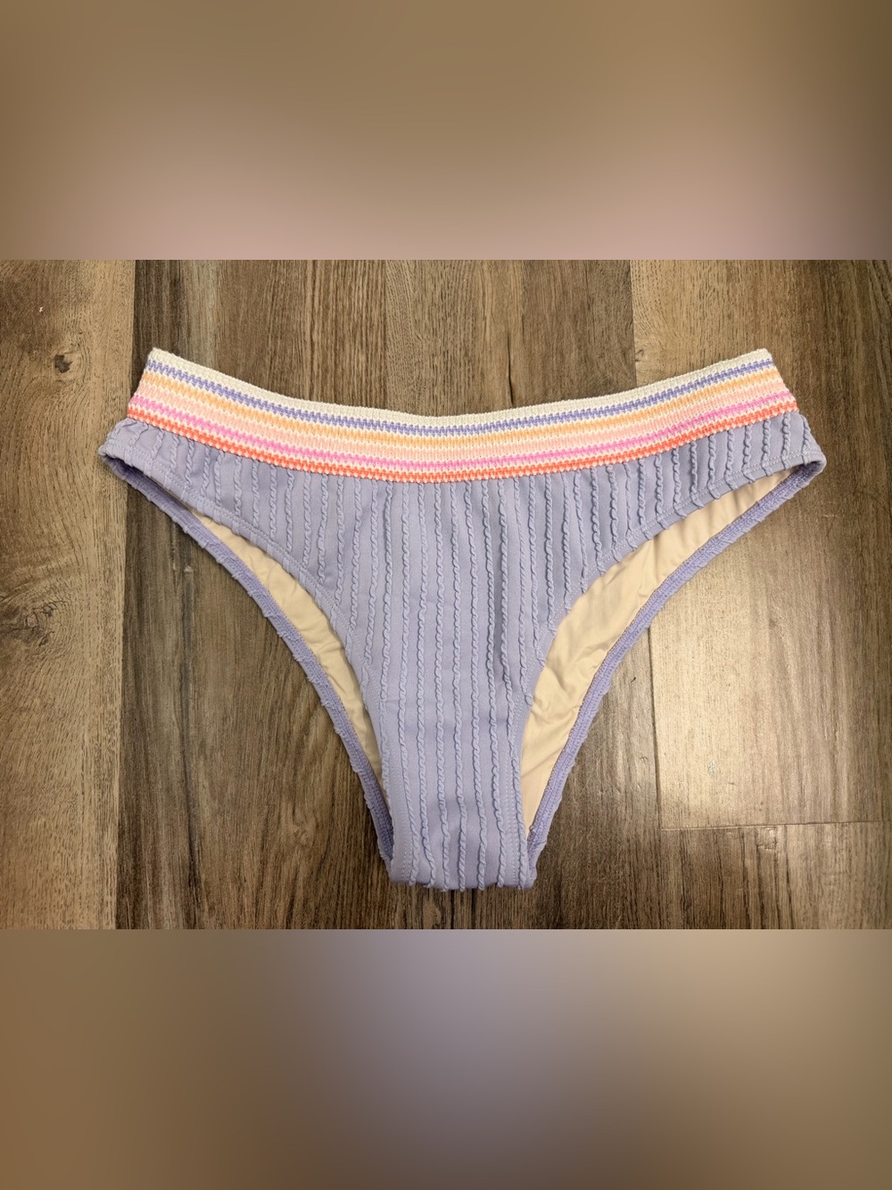 Cupshe Pink & Lavender Ribbed V-Notch Two-Piece Bikini - Picture 5 of 6
